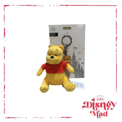 Disney Parks Winnie The Pooh Plush Keychain With Hunny Charm