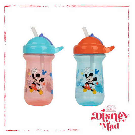 Disney Mickey Mouse Flip Top Straw Cup - 2pk