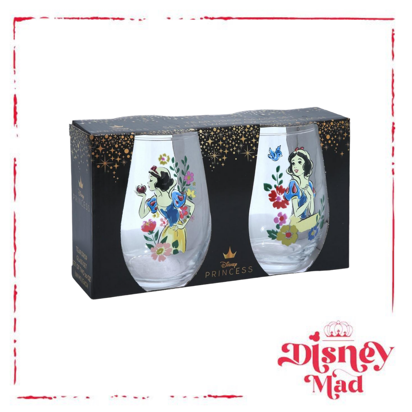 Disney Princess Snow White Watercolor Portrait Wine Glass Set - BoxLunch Exclusive