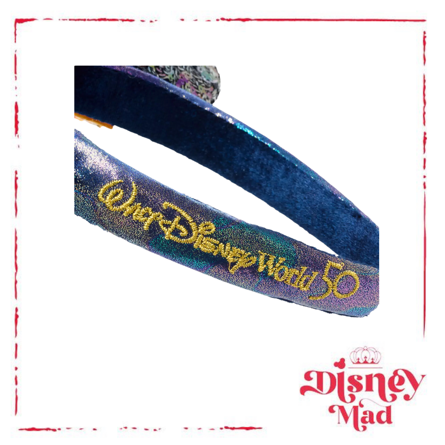 Walt Disney World 50th Anniversary Minnie Mouse Jewelled Ears Headband