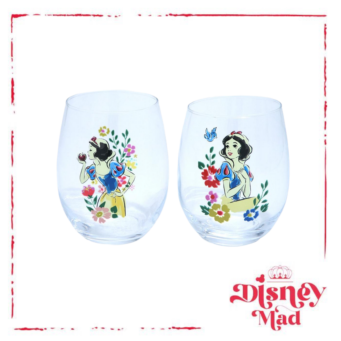 Disney Princess Snow White Watercolor Portrait Wine Glass Set - BoxLunch Exclusive