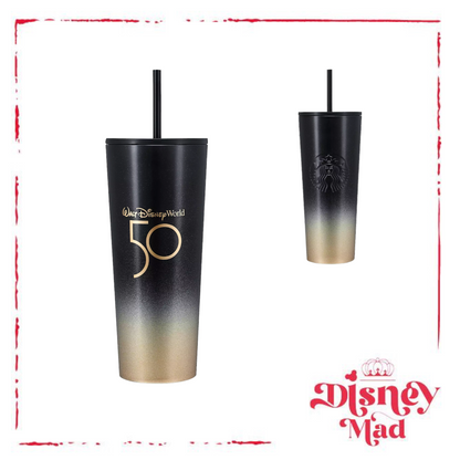 Walt Disney World 50th Anniversary Starbucks Stainless Steel Tumbler Disney Parks