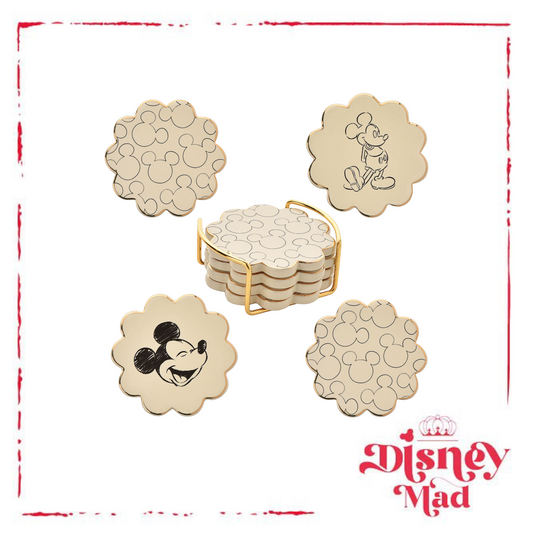 Disney Mickey Scalloped Ceramic Coasters Set of 4