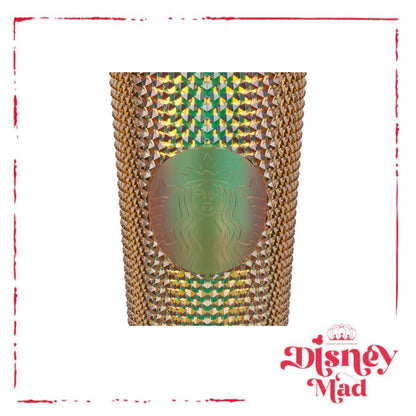 Walt Disney World 50th Anniversary Geometric Starbucks Tumbler with Straw – Gold