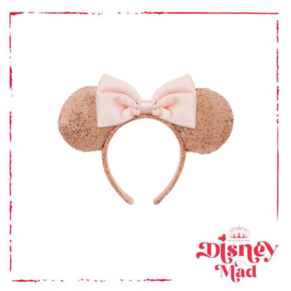 Minnie Mouse Sequin Ear Headband Rose Gold & Pink Disney Parks