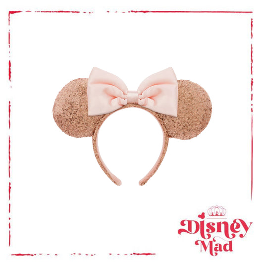 Minnie Mouse Sequin Ear Headband Rose Gold & Pink Disney Parks
