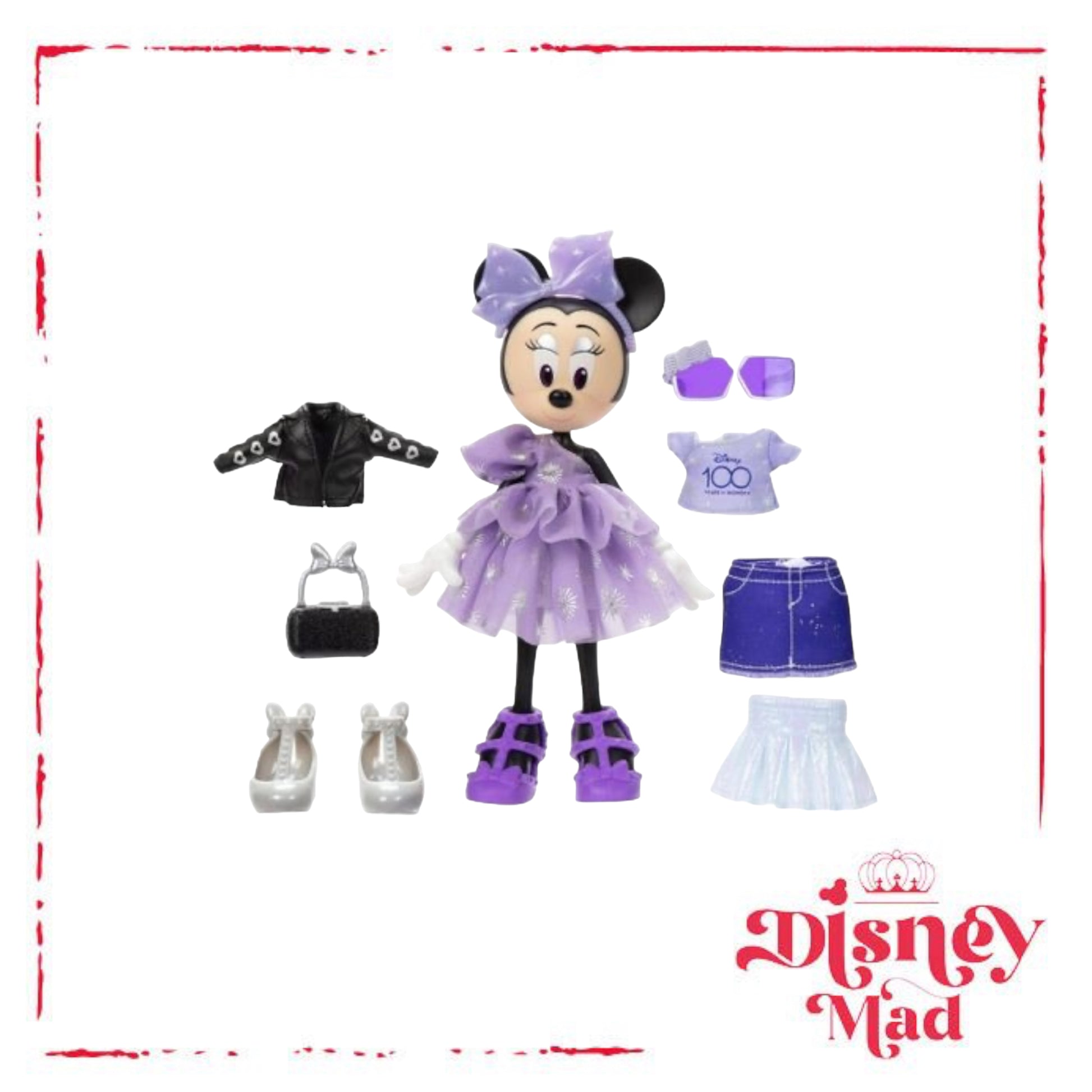 Disney 100 Collectible Action Figures Mickey and Minnie Mouse, Posable  Characters, Swappable Head & Hands, Soft Good Elements