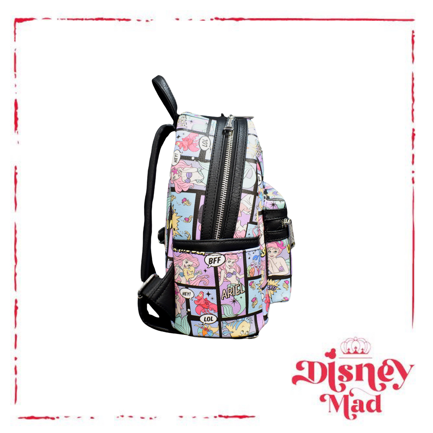 Disney Loungefly The Little Mermaid Comic AOP Mini Backpack - Grotto Treasures Exclusive