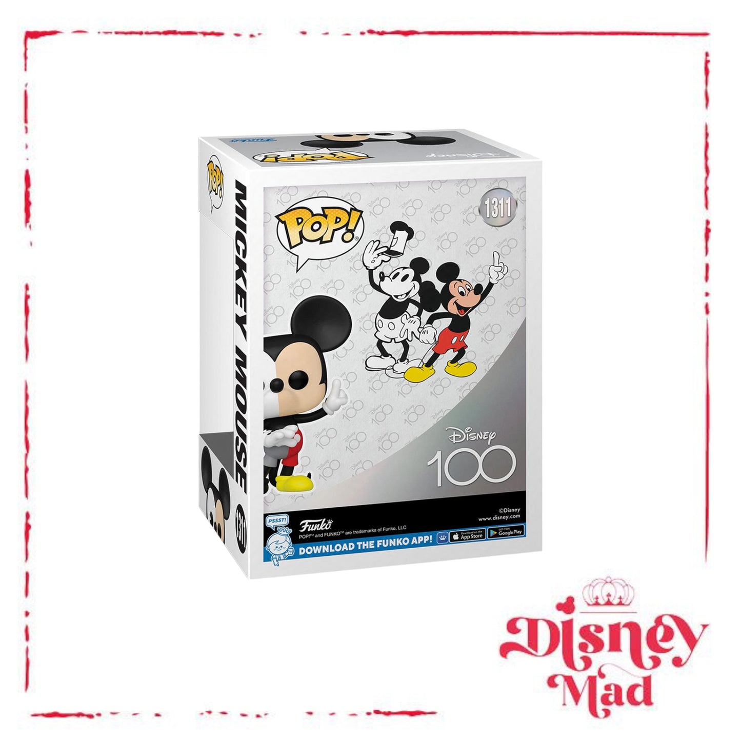 Funko Disney100 Pop! Mickey Mouse Vinyl Figure Hot Topic Exclusive