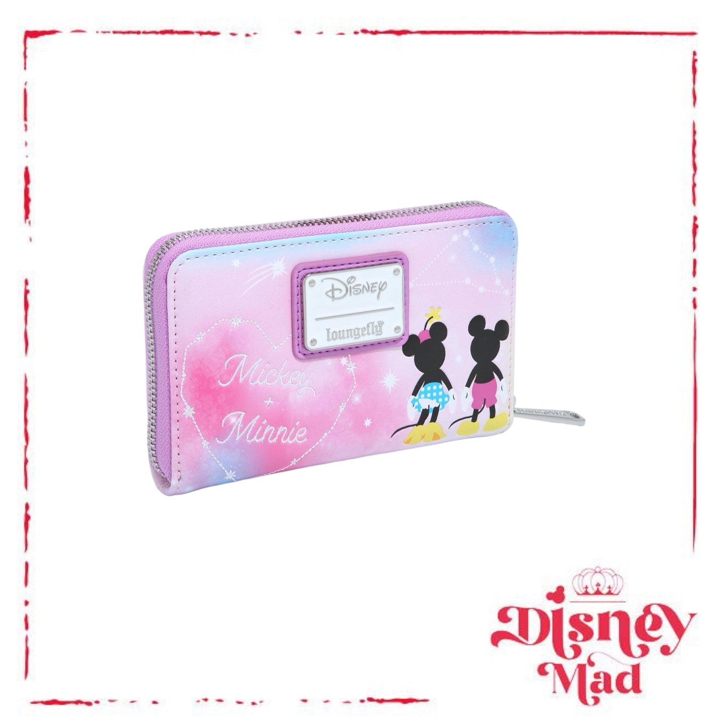 Loungefly Disney Minnie & Mickey Mouse Constellation Small Zip Wallet - BoxLunch Exclusive