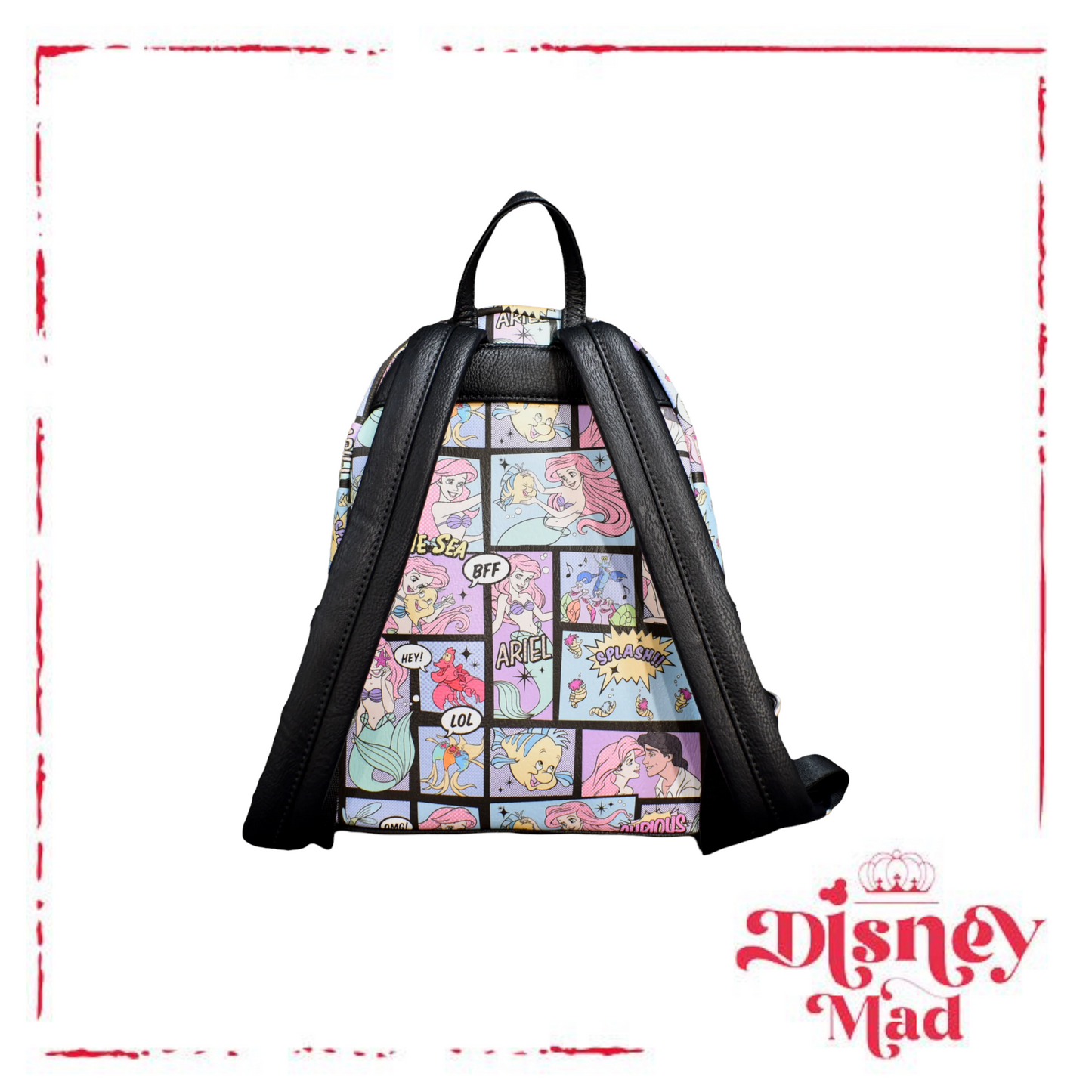 Disney Loungefly The Little Mermaid Comic AOP Mini Backpack - Grotto Treasures Exclusive