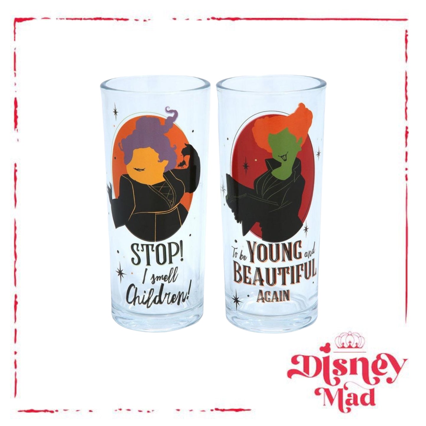 Disney Hocus Pocus Character Portraits Glassware Set