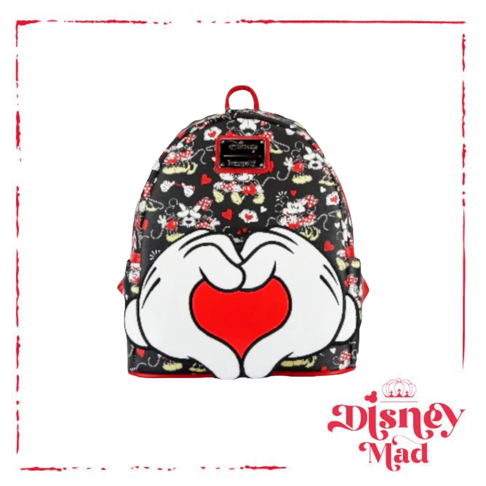 Disney Loungefly Mickey & Minnie Heart Hands Mini Backpack – Disney Mad ...