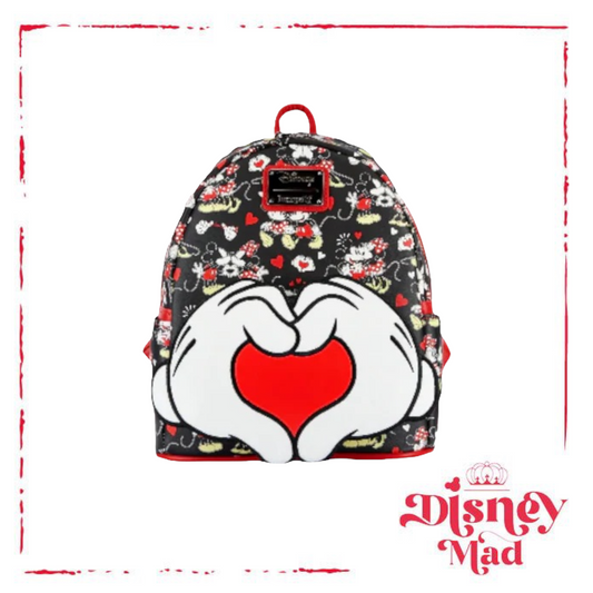 Disney Loungefly Mickey & Minnie Heart Hands Mini Backpack