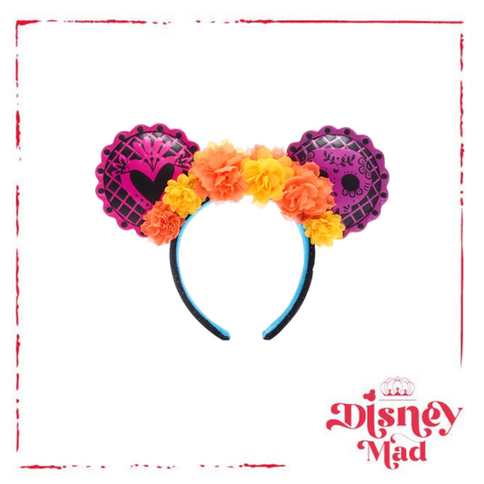 Disney Parks Minnie Mouse Dia de los Muertos Ears Headband For Adults