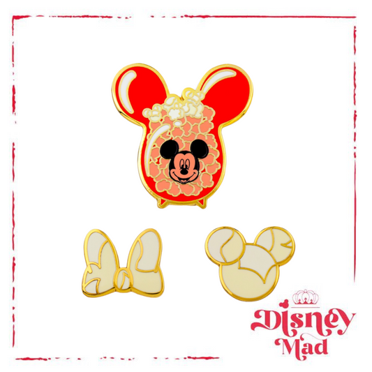 Disney Mickey Mouse Popcorn Flair Pin Set - Parks Exclusive